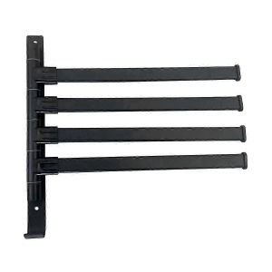 Porte-Serviettes Pivotant,Porte-Serviettes Noir Avec Porte-Serviettes À 4 Bras,Porte-Serviettes Antirouille Pour Salle De Bain 180 - Neuf