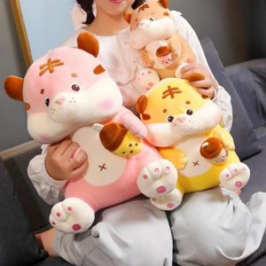 Poup&eacute;e En Peluche Poup&eacute;e L&eacute;g&egrave;re Anti-D&eacute;formation Pp Coton Dessin Anim&eacute; Lait Th&eacute; Tigre Poup&eacute;e Pour Kids_Yellow_35cm - Neuf