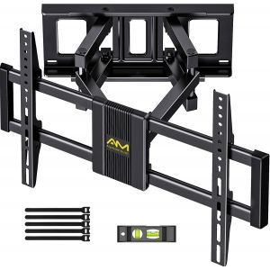 Support Mural Tv Mouvement Complet Pour T&eacute;l&eacute;viseurs De 37 &Agrave; 80 Pouces Jusqu'&Agrave; 45 Kg, Fixation Murale Tv Avec Double Bras Pivotant Extensible Et Inclinable Max Vesa 600X400Mm, Aplf6 - Neuf