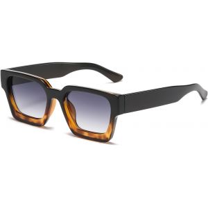 Lunettes De Soleil Rectangle Vintage Pour Femme Homme, Rétro Lunettes De Soleil Carré Mode Chunky Protection Uv400 - Neuf