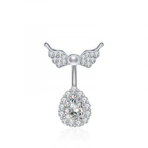 3pcs Pendentif Papillon En Zircon Avec Ailes Et Perles En Acier Inoxydable-Gâteau Rond (Couleur Acier) - Tête D'aile - Neuf