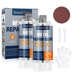 Colle à Réparer Métallique de 160g Adhésif Époxy Haute résistance pour Métal,Plastiques,Inox,Alliage d'Aluminium Résistant aux Hautes Températures Parfaite pour le Bricolage - Neuf