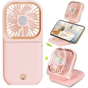 Ventilateur portable, 3000 mAh, 3 vitesses, alimenté par batterie, rechargeable par USB, mini ventilateur à main, batterie externe, pliable, silencieux, pour bureau - Neuf