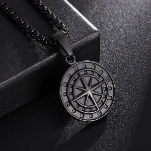 Qualité À La Mode Médaille Collier Pendentif Bateau Pirate Boussole Personnalité Homme Collier Pendentif Hip Hop Bijoux Tendance Bijoux - Neuf