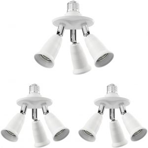 3 pièces E27 culot,adaptateur splitter triple,blanc - Neuf