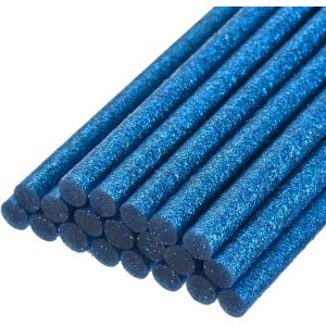 B&acirc;tons de Colle pour Pistolet &agrave; Colle Chaude,200mm de Long x 7mm de Diam&egrave;tre,Parfait pour les Projets d'Artisanat Diy et le Scellement,Paillettes Bleu Vif,20 Pi&egrave;ces - Neuf