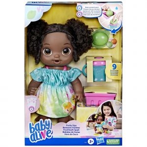 Baby Alive poup&eacute;e Boissons fruit&eacute;es - cheveux noirs - Neuf