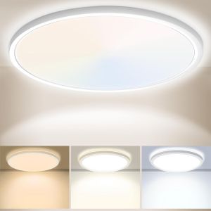 Kal-30cm Plafonnier Led 24w 3200lm 6000k,4000k,3000k, Ip54 Etanche Plafonnier Salle De Bain, Lampe De Plafond Rond, Luminaire Plafonnier Moderne Pour Chambre À Coucher Salon Cuisine Bureau Balcon - Neuf