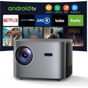 ChenQuanSarl-Netflix & Autofocus Vidéoprojecteur 4K Auto Keystone, Projecteur 4K Wifi6 Bluetooth 28000 Lumens 1080P Full Hd Avec Zoom 50%, Rétroprojecteur Avec Hdmi/Usb/Ethernet - Neuf