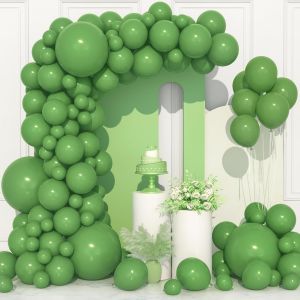 Kalanka-106 Pcs Ballons Verts Sauge Rétro Ballon En Latex 5 10 12 18 Pouces Kit De Guirlande Ballon Vert Avocat Avec Ruban Pour Femmes Filles Fête D'anniversaire Baptême Douche Bébé Baby Shower Décor - Neuf