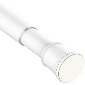Pôle De Tente À Pression,Tige De Tente De Douche Téléscopique,Sans Perforation Et Vis,Pôle De Tente Multiusage En Métal Pour Salle De Bain,70-145cm (1 Pièce),Blanc - Neuf