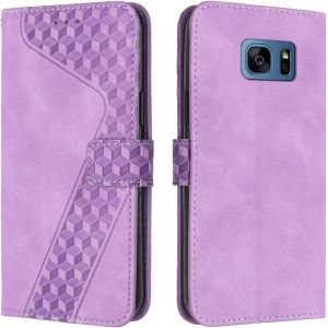 SJZG-Coque Pour Samsung Galaxy S7, Etui Protection Housse Premium En Cuir Pu Portefeuille Étui Téléphone [Fermoir Magnétique] [Fentes Pour Cartes] Flip Case Pour Samsung Galaxy S7¿Pourpre - Neuf