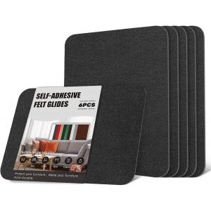 Patins pour Meubles Auto-Adhésifs 6 pièces 20 * 28 Feutrine Autocollante Protection pour Meubles, Patin Antiderapant pour Doublure de Boîte, Cadre Photo, Pied de Chaise, DIY (Noir) - Neuf
