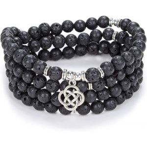 Eryi-Idées Cadeaux Celtiques 108 Perles De Pierre Mala Bracelet Collier En Cristal Avec Noeud Infini Porte-Bonheur - Neuf