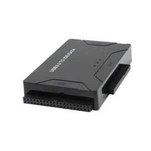 Adaptateur USB 3.0 IDE SATA pour disque dur SSD 2,5"" et 3,5"" avec alimentation et câble de données - Neuf