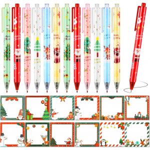 Tianyi-12 Stylo De Noël & Sticky Notes Notes De Noël, Stylo À Bille Noël Stylos Gel De Noël Père Noël Renne Arbre De Noël Stylo Noel, Papeterie Noel Adhésives Pour Cadeau Noel, Cadeaux Noel - Neuf