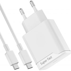 25w Chargeur Type C Charger Rapide Compatible Avec Samsung Galaxy A15 5g A16 A55 A54 A34, A35 A25 A14 A13 A53 A52 S25 S24 S23 S22 Tab Usbc Adaptateur Secteur Fast Charge Avec Type C Câble 1.5m - Neuf