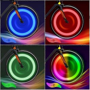 Lumi&egrave;res De Rayon De V&eacute;lo 4-Pack Pneu Clignotant Led Roue Au N&eacute;on Clignotant Lumi&egrave;re De V&eacute;lo &Eacute;tanche 3 Modes De Clignotement Accessoires De Cyclisme - Neuf