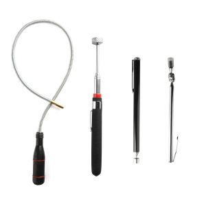 KALANKA-4 Pcs Barres Aimant Flexible Magn&eacute;tique,Outillage Mecanique Auto, Aimant Mecanique Flexible, Outil de Ramassage Aimant&eacute;, Kit d'Outils Magn&eacute;tiques T&eacute;lescopiques Pick Up Tools(1,5 LB 2,5 LB 3 L - Neuf