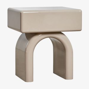 Table de chevet rectangulaire 50x40 cm en MDF Volire Moka Brown - Neuf