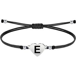 Eryi-- Bracelet Lettre Initiale A - Z En Acier Inoxydable Avec Fil Ciré, Bracelet Femme Ou Homme, Bracelet Coeur Avec Lettre Gravée, Cadeau Pour Mère, Fille, Amie, Petite Amie - Neuf