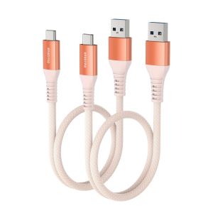 THEF-Câble USB C Court 50cm/0.5M 2Pack 10Gbps Câble de données USB3.2 Gen2 Type C Android Auto QC3.0 Chargeur Rapide USB A à C 3.1A pour Samsung Note20 Galaxy S23/S22/S21 Z Flip5 Pixel 8 Orange - Neuf
