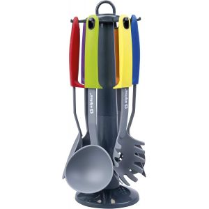 Sjzg-Ustensiles De Cuisine - Ustensiles De Cuisine Sur Pied - 7 Pi&egrave;ces - Friteuse - Cuill&egrave;re - Ecumoire - Cuill&egrave;re &Agrave; Spaghetti - Neuf