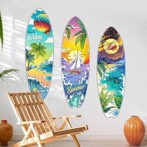 3 Sets Stickers Muraux Surfboard Autocollants Muraux &Eacute;t&eacute; Plage Vacances Amovible En Vinyle D&eacute;coration Murale Pour Salon,Chambre,Bureau,Fond De Canap&eacute; Ou Tv - Neuf