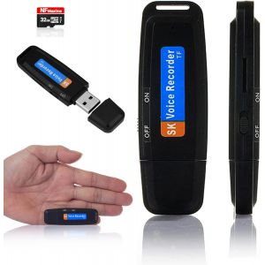Enregistreur Vocal numérique USB-Mini Dictaphone Vocal Portable 32 Go|Enregistreur Audio idéal pour Les réunions,interviews,conférences,Dictaphone Portable avec Activation Vocale.[V339] - Neuf