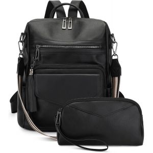 Sac &agrave; Dos en Cuir PU pour femme,Antivol 2 Pi&egrave;ces Backpack Cartable,Sac Dos &Eacute;l&eacute;gant Adapt&eacute; &agrave; Voyage,travail Loisir et Coll&egrave;ge.[T162] - Neuf