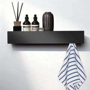 Accroche Clef Mural, Porte-Cl&eacute;s Murale avec &Eacute;tag&egrave;re, Multifonctionnel Rangement Clef Mural, Noir Rangement ou Support Cles, pour Entr&eacute;e, Salon, Chambre - Neuf