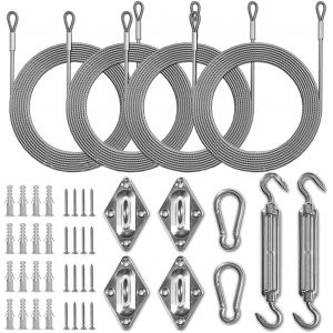 Ulteronixshop-Kit De Fixation Pour Auvent En Acier Inoxydable 304 De 6 Mm - Kit De Mat&eacute;riel Robuste Pour Voile D'ombrage - Accessoires De Fixation Pour Pergola, Piscine D'arri&egrave;re-Cour - Neuf