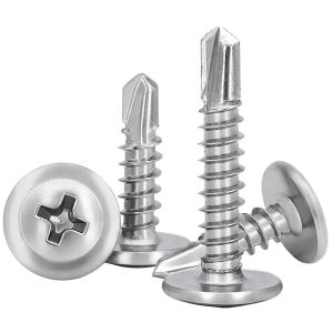 CHECARZHN--NO1-Lot De 235 Vis A Tôle Autoperceuses Ø4.2X38Mm/32Mm/25Mm/19Mm/16Mm//13Mm A Tête Large Bombée,A Empreinte Ph/Cruciforme,Vis Autotaraudeuses,Vis Autoforeuse Inox,Fixation Tôle Bardage Mét - Neuf