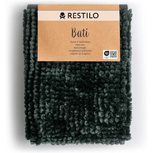 KAL-Tapis De Bain Antidérapant 60 X 90 Cm Tapis De Douche Absorbant Décoratif Anthracite Bati - Neuf