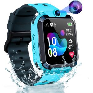 Chenquansarl-Montre Connectée Enfant Gps, Montre Gps Enfant Garçon Fille Avec Téléphone, Montre Intelligente Enfants Avec Ip68 Sos, Smartwatch Écran Tactile Jeu Chat Vocal Réveil Pour Étudiant Cadeau - Neuf
