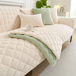 Trahoo-Housse De Canapé Lavable - Doux Toison De Lait Housse Canapé 2 3 4 Places, Housse Canape Antidérapant, Housse Canape D'angle Housse De Canapé En L Protecteur De Meubles (Beige, 70x210cm) - Neuf