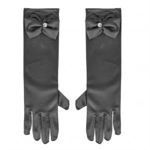 Hjlian Robe De Mariee Pour Fille, Gants, Noud Papillon, Robes De Soiree Formelles, Mitaines Courtes (Noir, Taille L) - Neuf