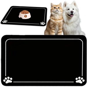 Tapis Chat Gamelle Lavable Imperméable,Tapis Gamelle Chien À Séchage Rapide 60 X 40 Cm,Tapis Nourriture Pour Chien De Terre De Diatomée,Super Absorbant Tapis Antidérapant De Gamelle Pour Chat - Neuf