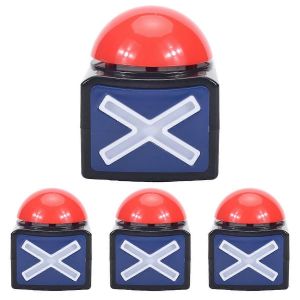 4pcs Jeu Réponse Buzzer,Jeu Buzzer Alarme Son Bouton De Lecture Avec Lumière Trivia Quiz Got Talent Buzzer - Neuf