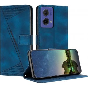 SJZG-Etui Coque Pour Motorola Moto G85 5G, Coque De Telephone En Cuir De Première Qualité [Pochette De Portefeuille] Compatible Avec Moto G85 5G - Bleu - Neuf