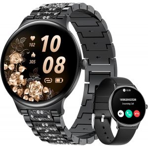 Montre Connect&eacute;e Femme Avec Surveillance De La Sant&eacute;, 1.43"" Amoled Smartwatch Sant&eacute; Au F&eacute;minin, Appel Bluetooth 120+ Modes Sportifs Spo2 Calories, Ip68 Montre Podometre Femme, Android Ios, C[Z1138] - Neuf