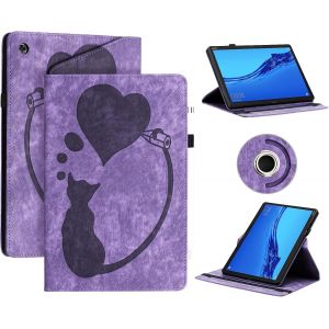 Étui Coque Pour Huawei Mediapad M5 Lite 10- Étui En Cuir Pu Avec Fonction Support/Portefeuille Coque Tablette Huawei Mediapad M5 Lite (Violet) - Neuf