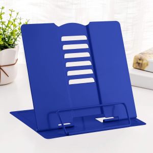 Support De Lecture Métal,Support De Livre De Cuisine Réglable,Pliable Porte-Livre Pour Tablette,Recette,Manuel,Partitions,Tablature,Ipad,Peinture De Livre Lecture(Bleu Royal) - Neuf