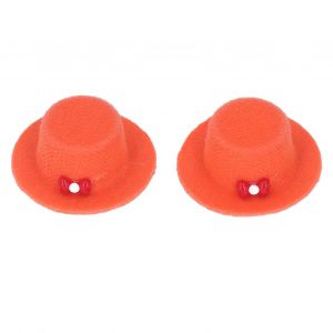 Lot de 2 chapeaux de fete pour maison de poupee, 1/12, miniature, noud papillon, decoration pour accessoires de maison de poupee, orange - Neuf