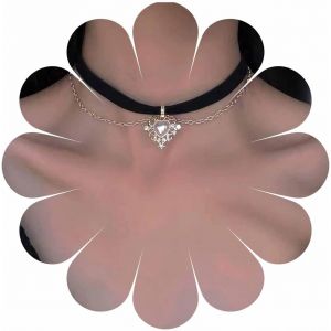 Kal-Collier Ras Du Cou En Velours Noir Boho Collier À Pampilles Collier De Perles D'amour Collier Ras Du Cou En Satin Gothique Collier À Coeur Doré Bijoux Pour Femmes Et Filles Cadeaux - Neuf