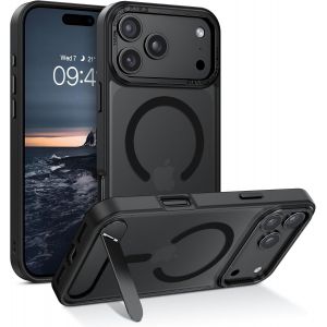 NSIECD-Coque Magn&eacute;tique pour iPhone 17 Pro, Compatible avec MagSafe, [Support Invisible Int&eacute;gr&eacute;e] Housse Qualit&eacute; Militaire Antichoc, &Eacute;tui Translucide Mat pour iPhone 17 Pro 6,3"", Noir - Neuf