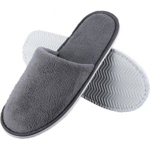 Kalanka-Portable Chaussons Invités 39-42, Non Jetable Voyage Pantoufles Doux Corail Velours Hôtel Pantoufles Épaisseur 7mm Semelle Fille Réutilisable Maison Antidérapantes Spa Salle Bains Pantoufle - Neuf