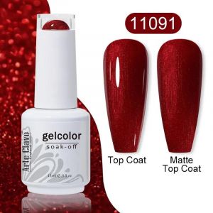 Arteclavo Vernis &Agrave; Ongles Gel Couleur Rouge Cerise Vernis Gel Semi-Permanent Pour No&euml;l Nail Art Design Bouteille En Verre Dessus Colorcard.11091. - Neuf