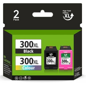 JEXNOVASHOP-300XL Cartouche d'encre Remanufactur&eacute;es pour HP 300 XL Noir et Couleur pour PhotoSmart C4680 C4780 DeskJet F4580 F2480 F2400 F2420 F4500 D5560 Envy 100 120 Imprimante (2-Pack) - Neuf