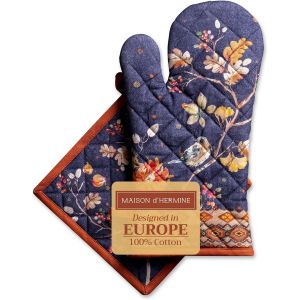 SUBZONAL-Kelim - Infinity 100% Coton - Gant de Four (19cm x 33cm) et maniques (20cm x 20cm) pour Barbecue, Cuisson, Cuisson, Four &agrave; Micro-Ondes, Barbecue, Thanksgiving/No&euml;l - Neuf